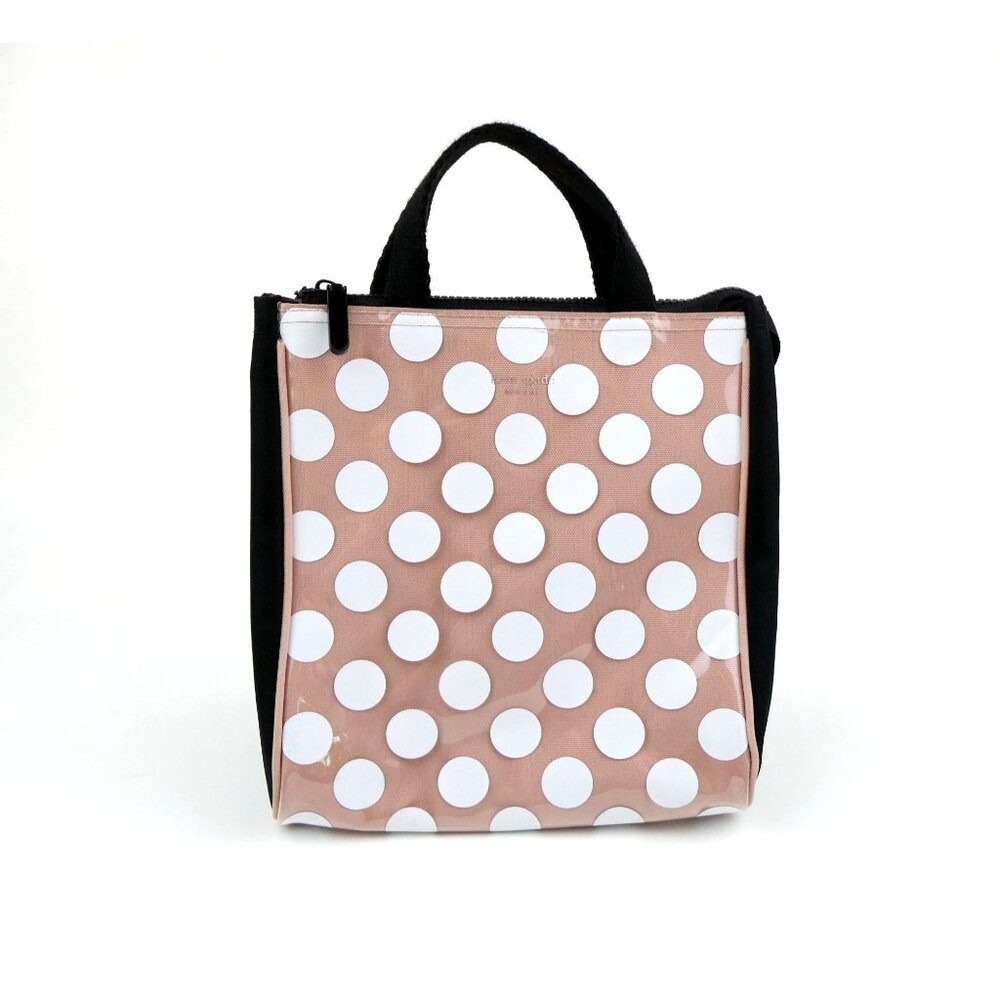 Kate Spade New York Polka Dot Vinyl Coated Canvas Small Lunch Tote Bag